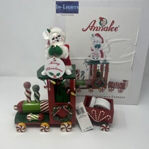 NIB Annalee Countdown Christmas Express Train Peppermint Wheels Santa Mouse Rare